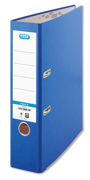 Elba Coloured Board Lever Arch File Paper On Board A4 80Mm Spine Width Blue Pack 100202215
