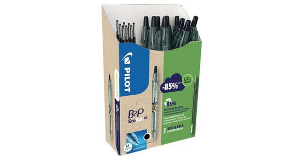 Pilot Ballpoint Ecoball Medium 1.0Mm Black Greenpack 10 Pens + 10 Refills Pack 1 3131910586562