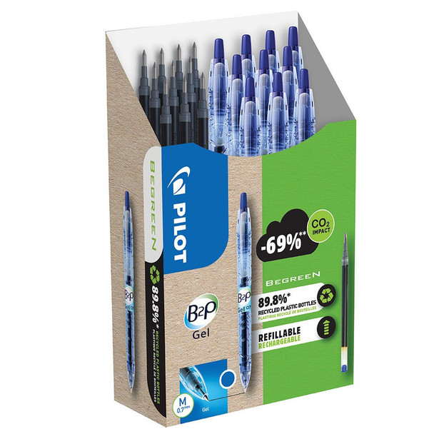 Pilot Ballpoint Ecoball Medium 1.0Mm Blue Greenpack 10 Pens + 10 Refills Pack 10 3131910586579