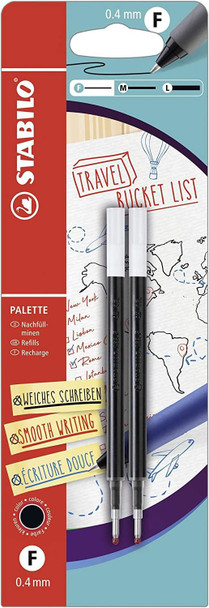 Stabilo ette Gel Rollerball Refill 0.4Mm Line Black Blister 2 B-55618-5 B-55618-5