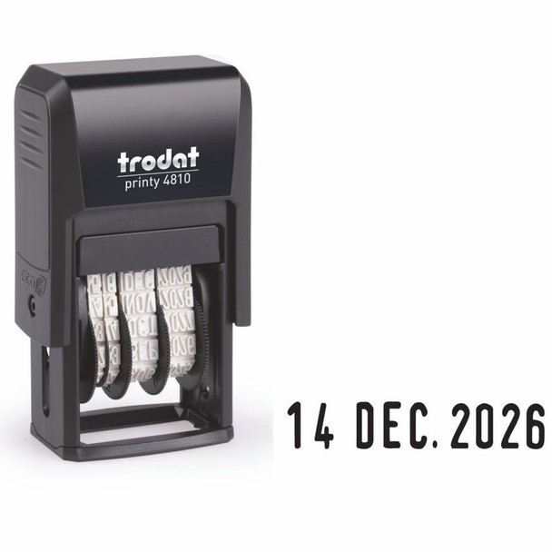 Trodat Printy 4810 Self Inking Budget Mini Date Stamp Black Ink 70169 Trodat Printy 4810 Self Inking Budget Mini Date Stamp Black Ink 70169