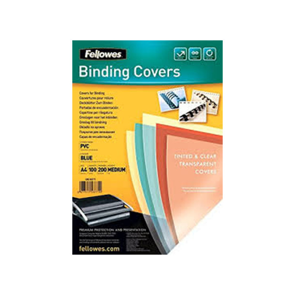 Fellowes 53762 PVC Cover A4 240 Microns Clear 100 Pack 53762
