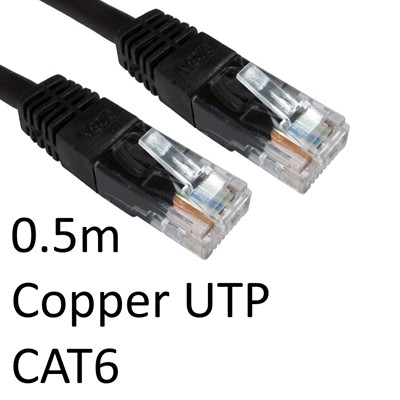 Rj45 M To Rj45 M Cat6 0.5M Black Oem Moulded Boot Copper Utp Network Cable ERT-600K
