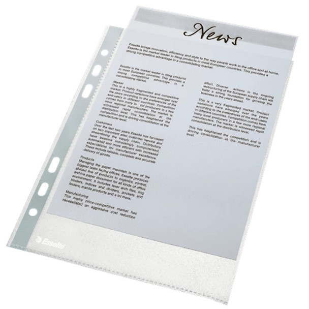 Esselte 23782 Punched Pocket Top Opening A5 Pack of 100 23782