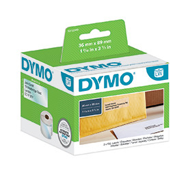 Dymo 99013 36mm x 89mm Address Labels Black On Clear 99013