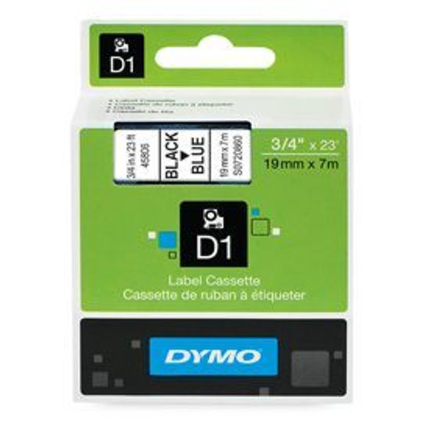 Dymo 45806 19mm x 7m Black on Blue Tape 45806 Dymo 45806 19mm x 7m Black on Blue Tape 45806