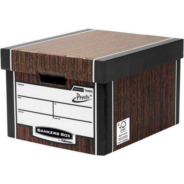 Bankers Box Premium Classic Box Woodgrain Pack of 5 7250513