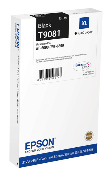 Epson C13T90814N Wf-6Xxx Ink Cartridge Black Xl C13T90814N