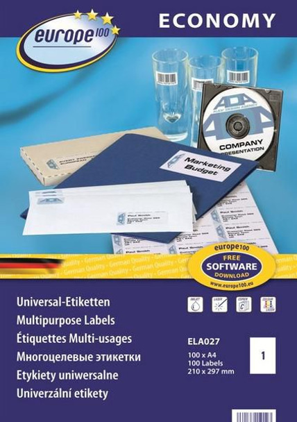 Avery ELA027 Printer Label White ELA027