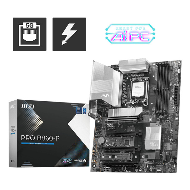 MSI PRO B860-P Intel LGA 1851 Socket V1 Intel Core Ultra Series 2 LGA 1851 256 G PRO B860-P