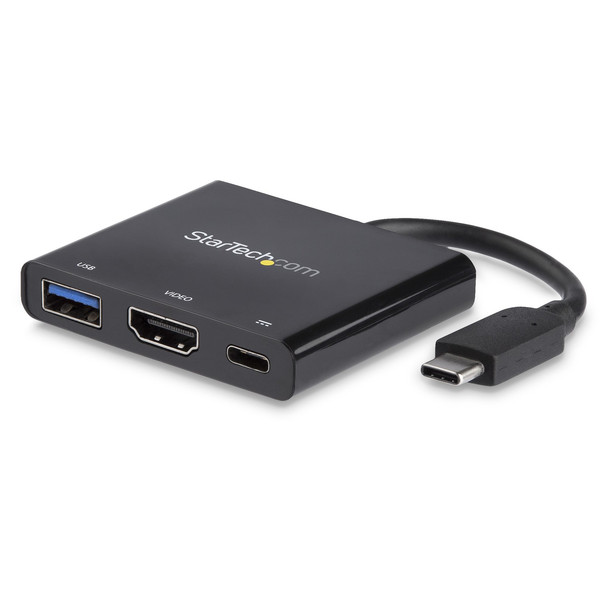 Startech USB-C Multiport Adapter with HDMI - USB 3.0 Port - 60W PD - Black Compu CDP2HDUACP Startech USB-C Multiport Adapter with HDMI - USB 3.0 Port - 60W PD - Black Compu CDP2HDUACP