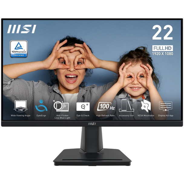 MSI PRO MP225V 21.45 " Monitor FHD 1920 x 1080 100Hz VA 1ms 1x HDMI 1.4b 1x D-Su PRO MP225V