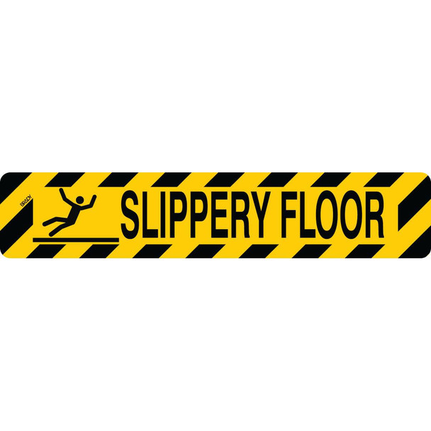 Brady FLO-YL6/EN/750X150 Floor Safety Sign - WARNING FLO-YL6/EN/750X150