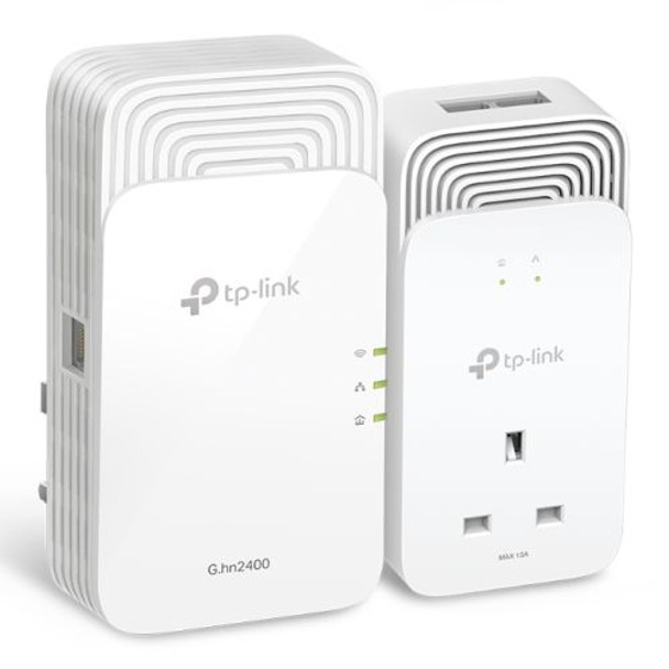 Tp-Link PGW2440 KIT G.Hn2400 Powerline Ax1800 Wi-Fi 6 Adapter Kit Ac Pass Throug PGW2440 KIT