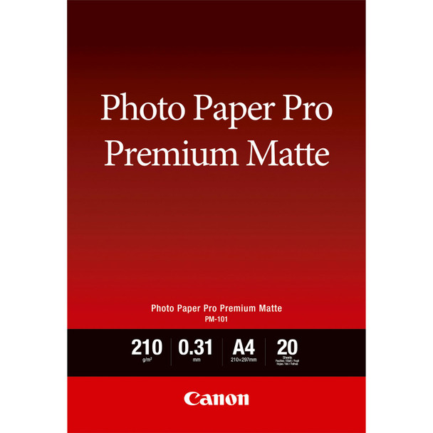 Canon PM-101 Premium A4 Matte Photo Paper 20 Sheets - 8657B005 8657B005