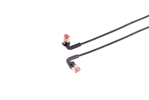 Lanview LV-6AFTP-FLEX-ANG-01B CAT6A U/FTP 1m Black LV-6AFTP-FLEX-ANG-01B