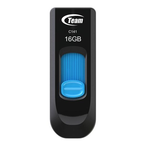 Team 16Gb C141 Blue Usb 2.0 Memory Pen Retractable Design Ultra-Thin 9.5Mm TC14116GL01