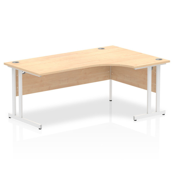 Dynamic Impulse 1800Mm Right Crescent Desk Maple Top White Cantilever Leg MI0026 I002621 Dynamic Impulse 1800Mm Right Crescent Desk Maple Top White Cantilever Leg MI0026 I002621
