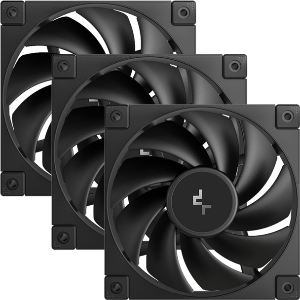 DeepCool FD12 120mm Case Fan 3-Pack PWM Control High Airflow Low Noise Black R-FD12-BKNPN3-G