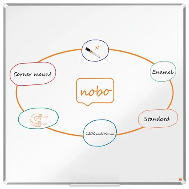 Nobo Premium Plus Steel Magnetic Whiteboard 1200x1200mm 1915157 1915157