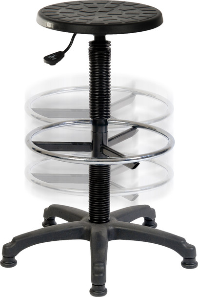 Polly Deluxe Draughter Pu Stool Black - 1850/1164 - 1850/1164