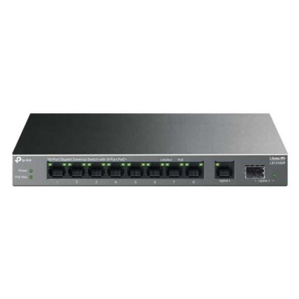 Tp-Link LS1210GP 10-Port Gigabit Desktop Litewave Switch With 8-Port Poe+ Gb Sfp LS1210GP
