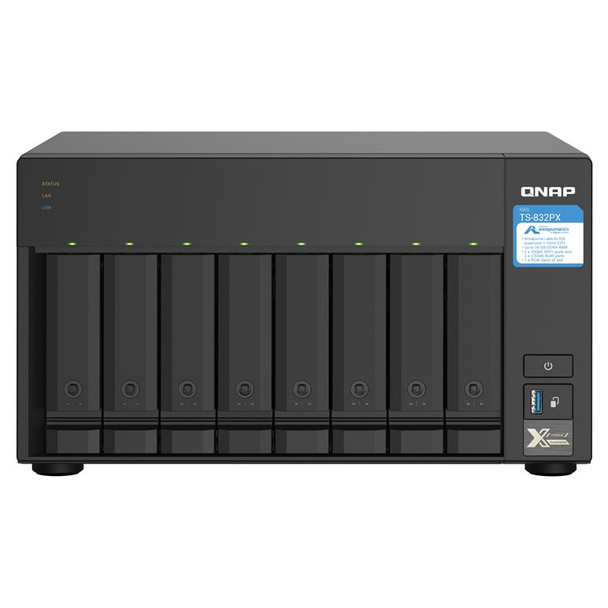 QNAP TS-832PX NAS Tower Ethernet LAN Aluminium Black AL324 TS-832PX-4G