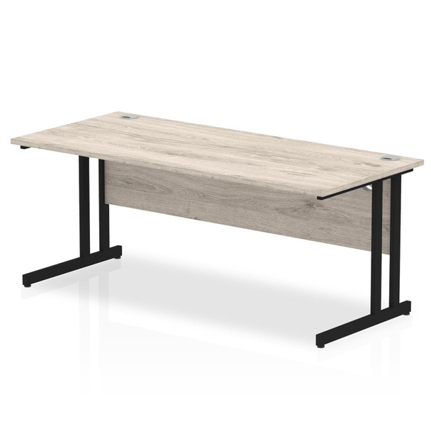 Impulse 1800 X 800Mm Straight Desk Grey Oak Top Black Cantilever Leg MI003363 MI003363 Impulse 1800 X 800Mm Straight Desk Grey Oak Top Black Cantilever Leg MI003363 MI003363