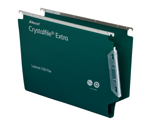Rexel Crystalfile Extra 330 Foolscap Lateral Suspension File Polypropylene 30Mm 3000122