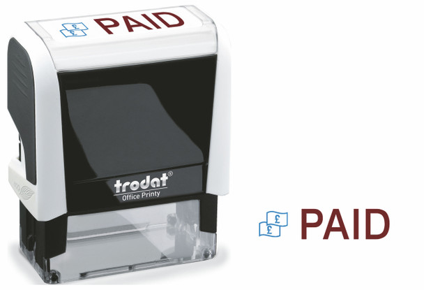 Trodat Office Printy 4912 Self Inking Word Stamp Paid 46X18mm Blue/Red Ink 77302 Trodat Office Printy 4912 Self Inking Word Stamp Paid 46X18mm Blue/Red Ink 77302