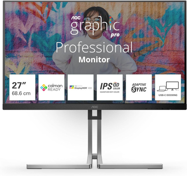 Aoc Q27U3CV 27 " 2560 X 1440 Pixels 4K Ultra Hd Ips Panel Hdmi Displayport Usb-C Q27U3CV