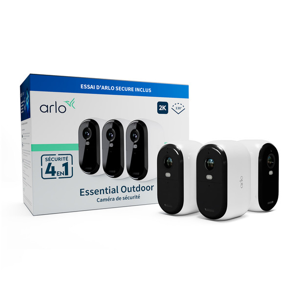 Arlo Essential 2K Outdoor Security Camera 3-pack IP security camera Indoor & out VMC3350-100EUS Arlo Essential 2K Outdoor Security Camera 3-pack IP security camera Indoor & out VMC3350-100EUS