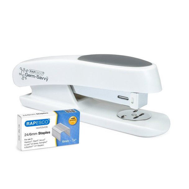 Rapesco Germ-Savvy Antibacterial Eco Sting Ray Half Strip Stapler Pack 1000 X 24 1483