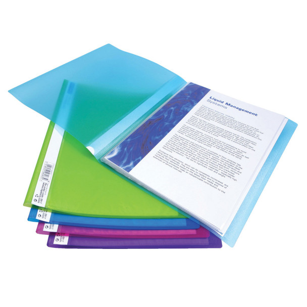 Rapesco A4 Flexi Display Book 10 Pocket Assorted Colours Pack 10 0915