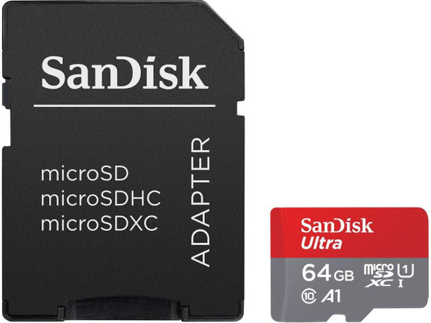 Sandisk Ultra 64Gb Sdxc Uhs-I Class 10 Memory Card And Adapter SDSQUAB-064G-GN6MA