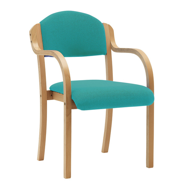 Nautilus Designs Tahara Stackable Conference/Visitor Chair With Arms Aqua Fabric DPA2050/A/BE/AQ Nautilus Designs Tahara Stackable Conference/Visitor Chair With Arms Aqua Fabric DPA2050/A/BE/AQ