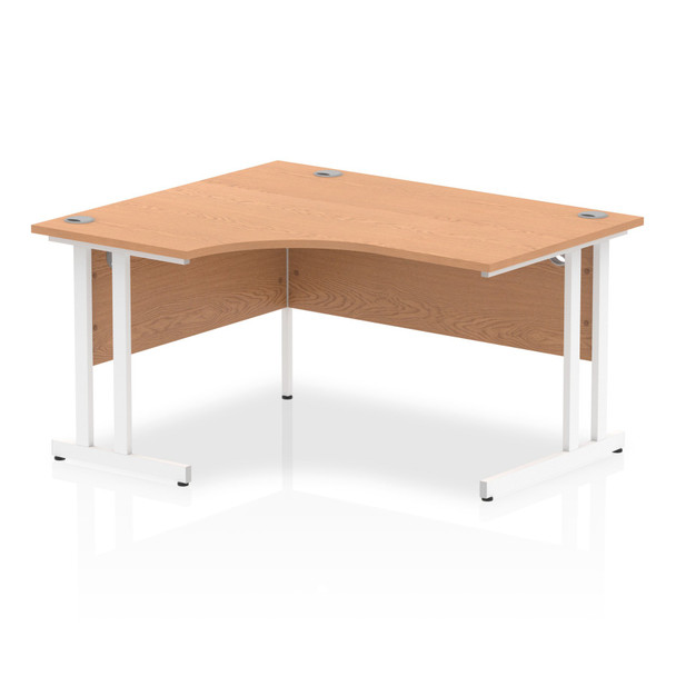 Impulse 1400Mm Left Crescent Desk Oak Top White Cantilever Leg I003833 I003833 Impulse 1400Mm Left Crescent Desk Oak Top White Cantilever Leg I003833 I003833