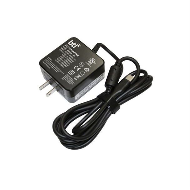 BTI 45W USB-C AC Adapter for all USB-C devices up to 45W.  power cable include 02DL121-BTI