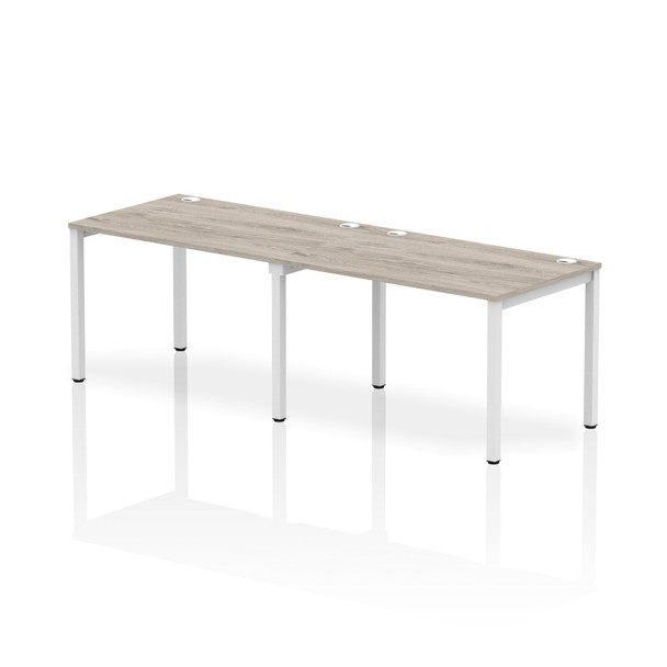 Impulse Single Row 2 Person Bench Desk W1200 X D800 X H730mm Grey Oak Finish Whi IB00287 Impulse Single Row 2 Person Bench Desk W1200 X D800 X H730mm Grey Oak Finish Whi IB00287