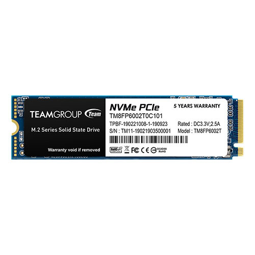 Team 2Tb Mp33 M.2 Nvme Gen3 Ssd M.2 2280 Pcie3 R/W 1800/1500 Mb/S TM8FP6002T0C101