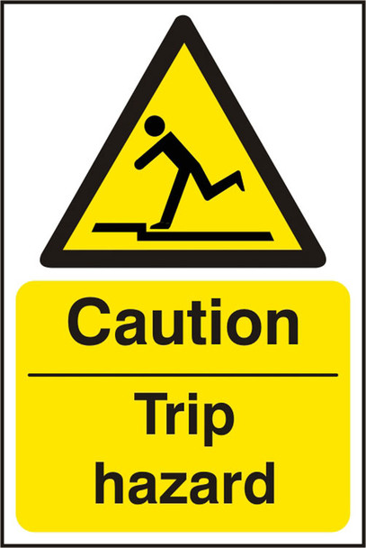 Caution Trip Hazard Sign White/Yellow Size 200X300MM BSS11053N