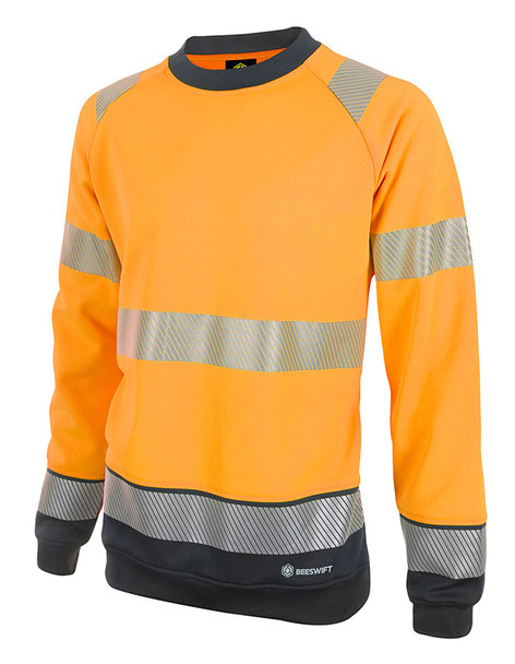 Beeswift Deltic Hi-Vis Two-Tone Sweatshirt Orange / Black Size 3XL HVTT020ORBL3XL