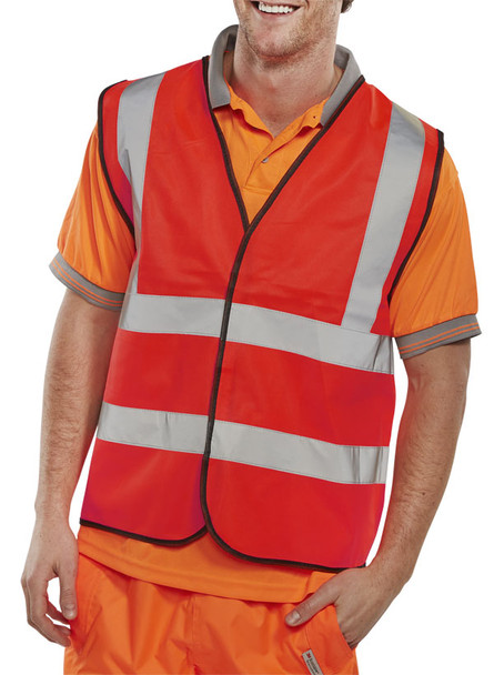 Beeswift Hi-Vis Vest Red Size XXL WCENGREXXL