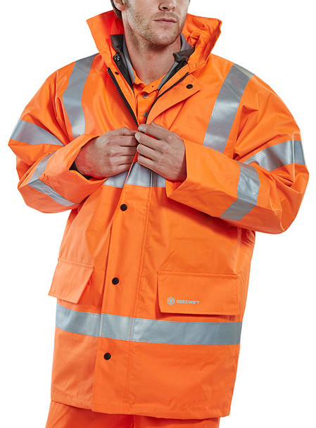 Beeswift 4 In 1 Hi-Vis Jacket And Bodywarmer Orange Size L TJFSORL