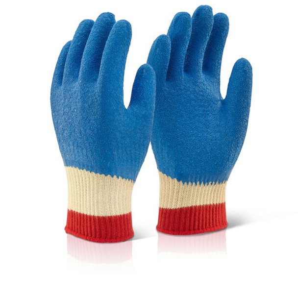Beeswift Reinforced Latex Gloves Full Cuff Blue Size S KLGFCS