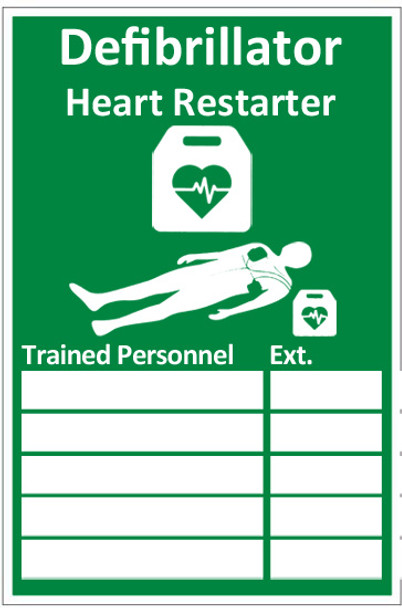 Click Medical Aed Trained Personnel Sign Rigid Plastic Green Size 20X30CM CM1327
