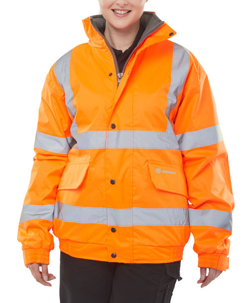 Beeswift Hi-Vis Fleece Lined Bomber Jacket Orange Size XXL CBJFLORXXL