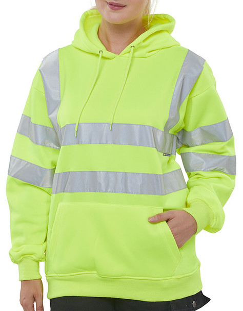 Beeswift Essential Pull-Over Hi-Vis Hoodie Saturn Yellow Size XXL BSSSH25SYXXL