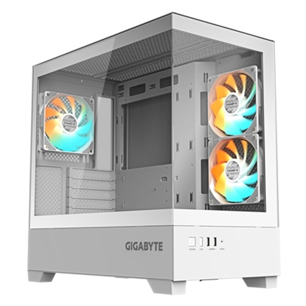 Gigabyte C201 Panoramic Ice Rgb Gaming Pc Case Tempered Glass Optimized Airflow GB-C201PI