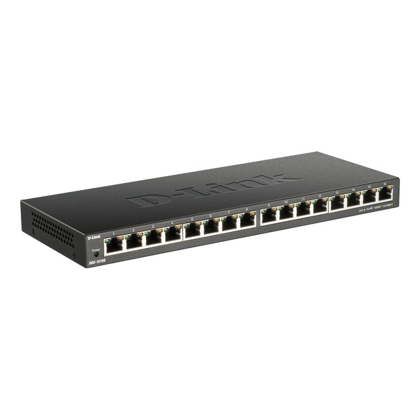 D-Link 16Port Gigabit Unmanaged Switch Unmanaged Gigabit Ethernet 10/100/1000 Fu DGS-1016S/B
